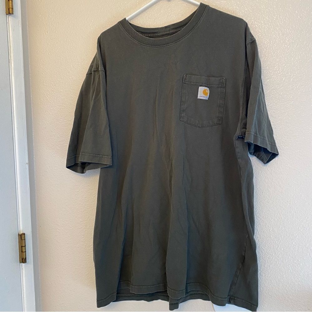 Carhartt WIP Mens Pocket T-Shirt crew neck green gray  t shirt - XL tall
